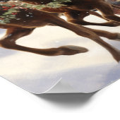 Afro-Amerikaanse Santa Holly en Ivy Reindeer Poster (Hoek)