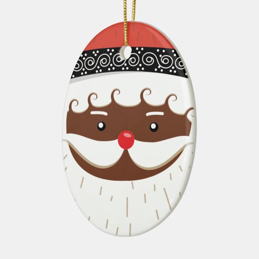 afro - amerikaanse santa keramisch ornament (Links)