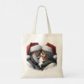 Afro-Amerikaanse Santa & Mrs Claus Canvas tas (Achterkant)