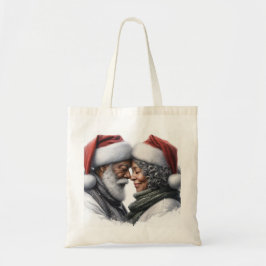 Afro-Amerikaanse Santa & Mrs Claus Canvas tas