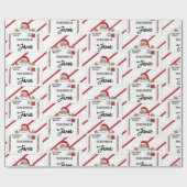 Afro-Amerikaanse Santa North Pole Delivery voor Ki Cadeaupapier (Vlak)