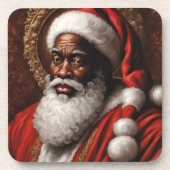 Afro-Amerikaanse Santa Onderzetters met Cork Backi (Voorkant)