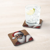 Afro-Amerikaanse Santa Onderzetters met Cork Backi (Rechterzijde)