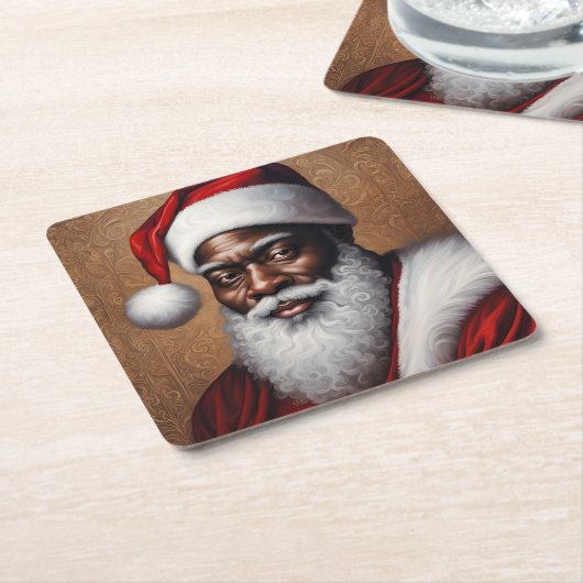 Afro-Amerikaanse Santa Paper Onderzetters (Schuin)
