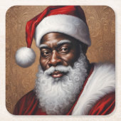 Afro-Amerikaanse Santa Paper Onderzetters (Voorkant)