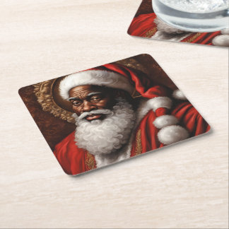 Afro-Amerikaanse Santa Paper Onderzetters