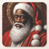 Afro-Amerikaanse Santa Paper Onderzetters (Voorkant)