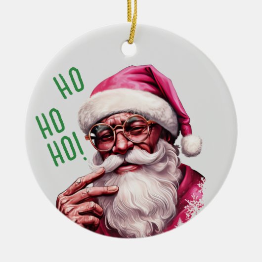 Afro-Amerikaanse Santa Personal Kind's Christmas Keramisch Ornament (Voorkant)