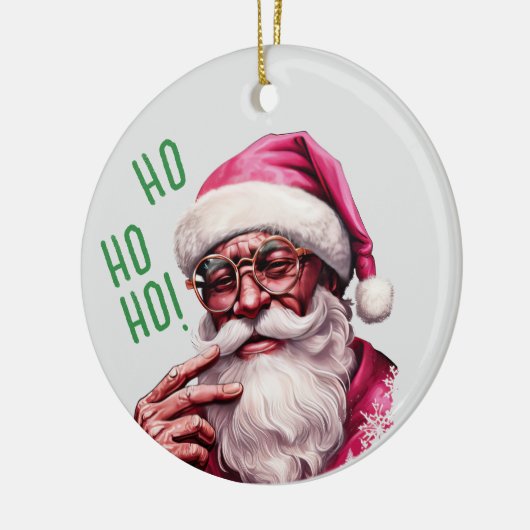 Afro-Amerikaanse Santa Personal Kind's Christmas Keramisch Ornament (Links)