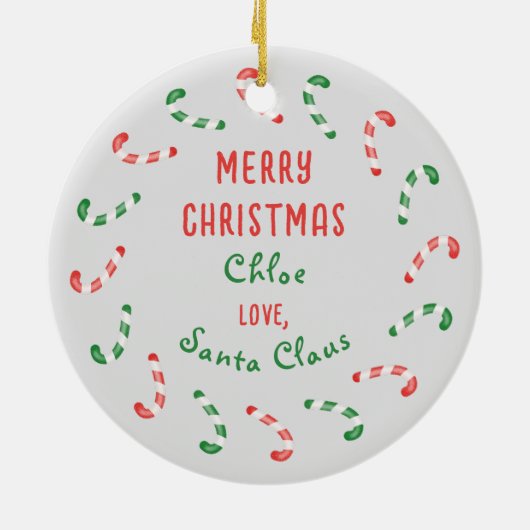 Afro-Amerikaanse Santa Personal Kind's Christmas Keramisch Ornament (Achterkant)