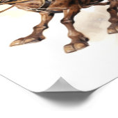 Afro-Amerikaanse Santa Rendier Sleigh met Boom Poster (Hoek)