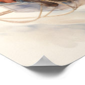 Afro-Amerikaanse Santa rendier vliegende slee Poster (Hoek)