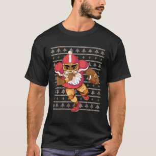 Afro-Amerikaanse Santa spelen football Black Chri T-shirt