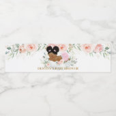 Afro-Amerikaanse Schattige Puff Baby shower Verjaa Waterfles Etiket (Enkel label)
