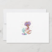 Afro-Amerikaanse Schattigee Zeemeermin Baby shower Kaart (Achterkant)