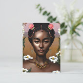 Afro-Amerikaanse schoonheid AI-kunst Briefkaart (Staand voorkant)