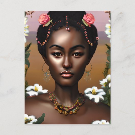 Afro-Amerikaanse schoonheid AI-kunst Briefkaart (Voorkant)