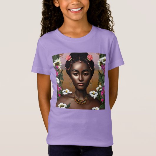 Afro-Amerikaanse schoonheid AI-kunst T-shirt (Voorkant)
