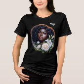 Afro-Amerikaanse schoonheid geniet van haar bloeme Tri-Blend Shirt (Voorkant)