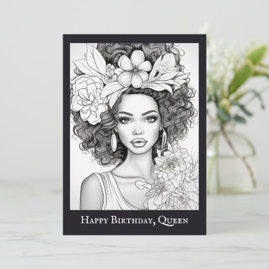 Afro-Amerikaanse schoonheid | Kleur je eigen Brief (Staand voorkant)