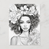 Afro-Amerikaanse schoonheid | Kleur je eigen Brief Briefkaart (Voorkant)