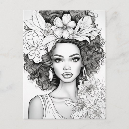 Afro-Amerikaanse schoonheid | Kleur je eigen Brief Briefkaart (Voorkant)