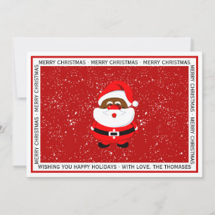 Afro-Amerikaanse Sinterklaas Kerstmis rode foto Feestdagenkaart