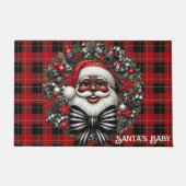 Afro-Amerikaanse Sinterklaas Rood & Zwart Deurmat (Voorkant)