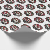 Afro-Amerikaanse Sinterklaas Rood, Zwart & Wit Cadeaupapier (Hoek)