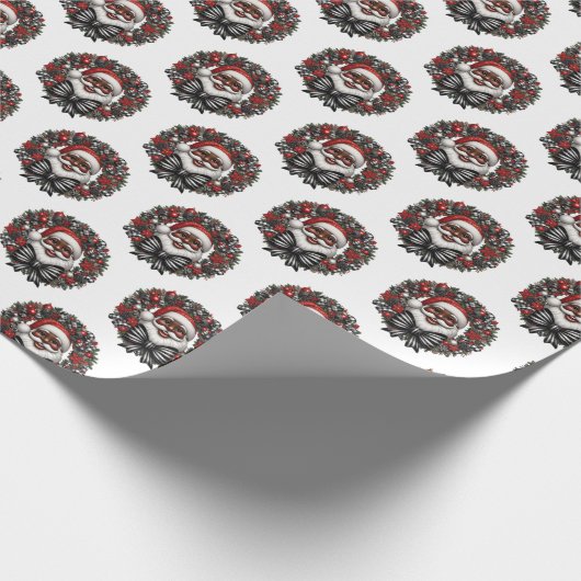 Afro-Amerikaanse Sinterklaas Rood, Zwart & Wit Cadeaupapier (Hoek)