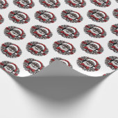 Afro-Amerikaanse Sinterklaas Rood, Zwart & Wit Cadeaupapier (Hoek)