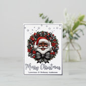 Afro-Amerikaanse Sinterklaas Rood, Zwart & Wit Folie Feestdagen Briefkaart (Staand Voorkant)