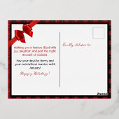 Afro-Amerikaanse Sinterklaas Rood, Zwart & Wit Folie Feestdagen Briefkaart (Achterkant)