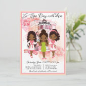 Afro-Amerikaanse Spa Feest Uitnodiging (Staand voorkant)