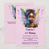 Afro-Amerikaanse sprookjesprinses glitter wings ch Kaart (Voorkant / Achterkant)