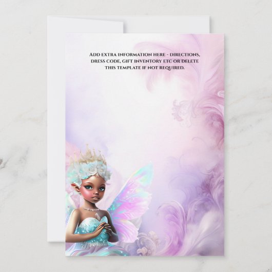 Afro-Amerikaanse sprookjesprinses grillige verjaar Kaart (Achterkant)