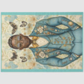 Afro-Amerikaanse Steampunk Man Blauw P8 Découpage Tissuepapier (Voorkant)