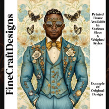 Afro-Amerikaanse Steampunk Man Blauw P8 Découpage