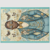 Afro-Amerikaanse Steampunk Mannelijk Blauw P8 Deco Tissuepapier (Voorkant)
