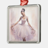 Afro-Amerikaanse SugarPlum Fairy Paarse Tutu Metalen Ornament (Links)