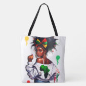 Afro-Amerikaanse tiener viert haar erfgoed Tote Bag (Achterkant)