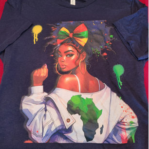 Afro-Amerikaanse tiener viert haar erfgoed Tri-Blend Shirt