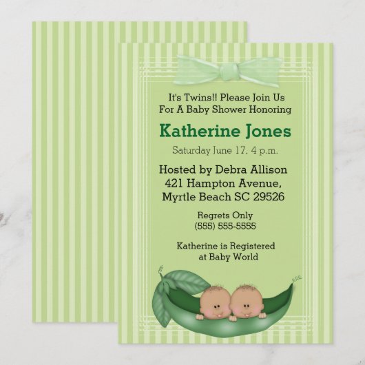 Afro-Amerikaanse tweeling jongens baby shower uitn Kaart (Voorkant / Achterkant)