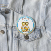 Afro-Amerikaanse tweelingjongen's Baby shower vade Ronde Button 7,6 Cm (In situ)
