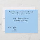 Afro-Amerikaanse Twin Baby Boys Douche Uitnodiging (Achterkant)