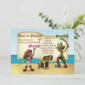 Afro-Amerikaanse Twin Pirates Verjaardagsfeest Kaart (Staand voorkant)