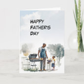 Afro-Amerikaanse vader en kind Vaderdag kaart (Voorkant)