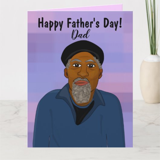 Afro-Amerikaanse Vader Fijne Vaderdag Kaart (Voorkant)