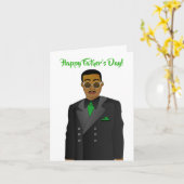 Afro-Amerikaanse Vader Pak Das Vaderdag Kaart (Gele Bloem)