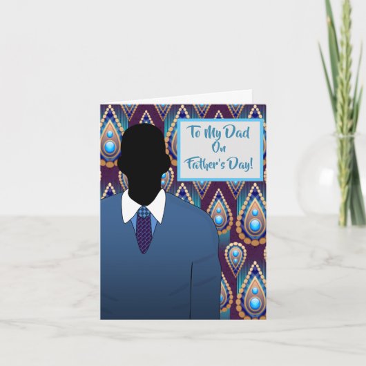 Afro-Amerikaanse Vader Vaderdag Pak & Das   Kaart (Voorkant)